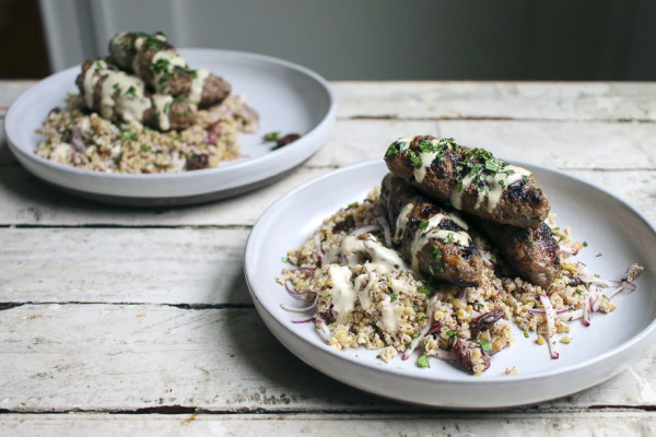 Kofta Kebabs & Freekeh Salad with Tahini Dressing and Dried Cherries| Modern Israeli Cooking| I Will Not Eat Oysters