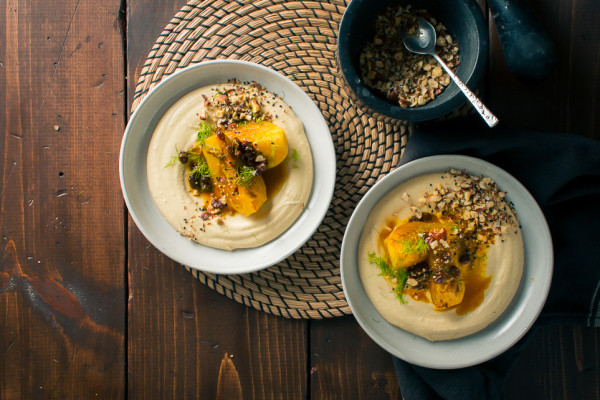 Braised Fennel with Saffron and Raisins over Hummus with Dukkah | Recipe from I Will Not Eat Oysters