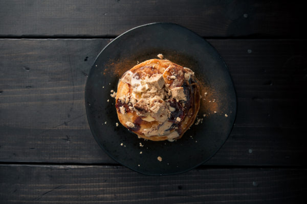 Seed & Mill Cinnamon Halva topped Banana Pancakes for Mother's Day