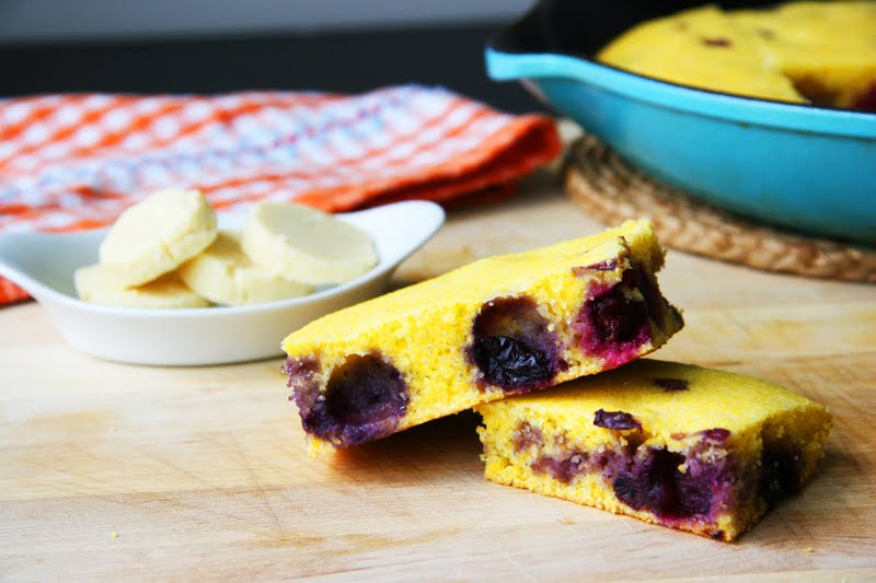 Blueberry Cornbread with Maple Butter