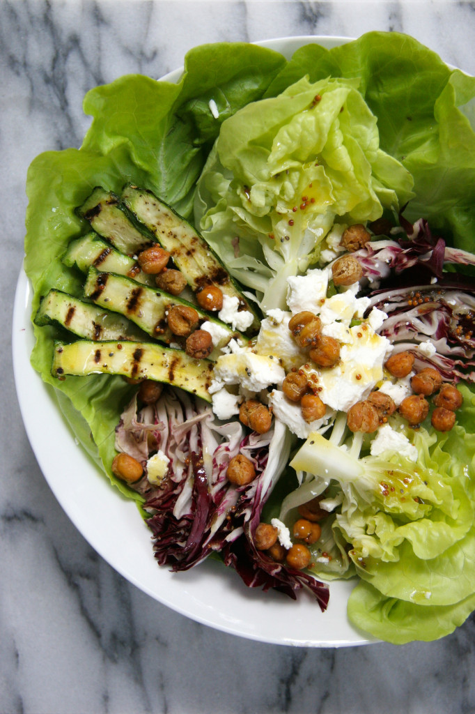 Bibb Lettuce Salad w/ grilled zucchini & crispy chickpeas - I Will Not ...