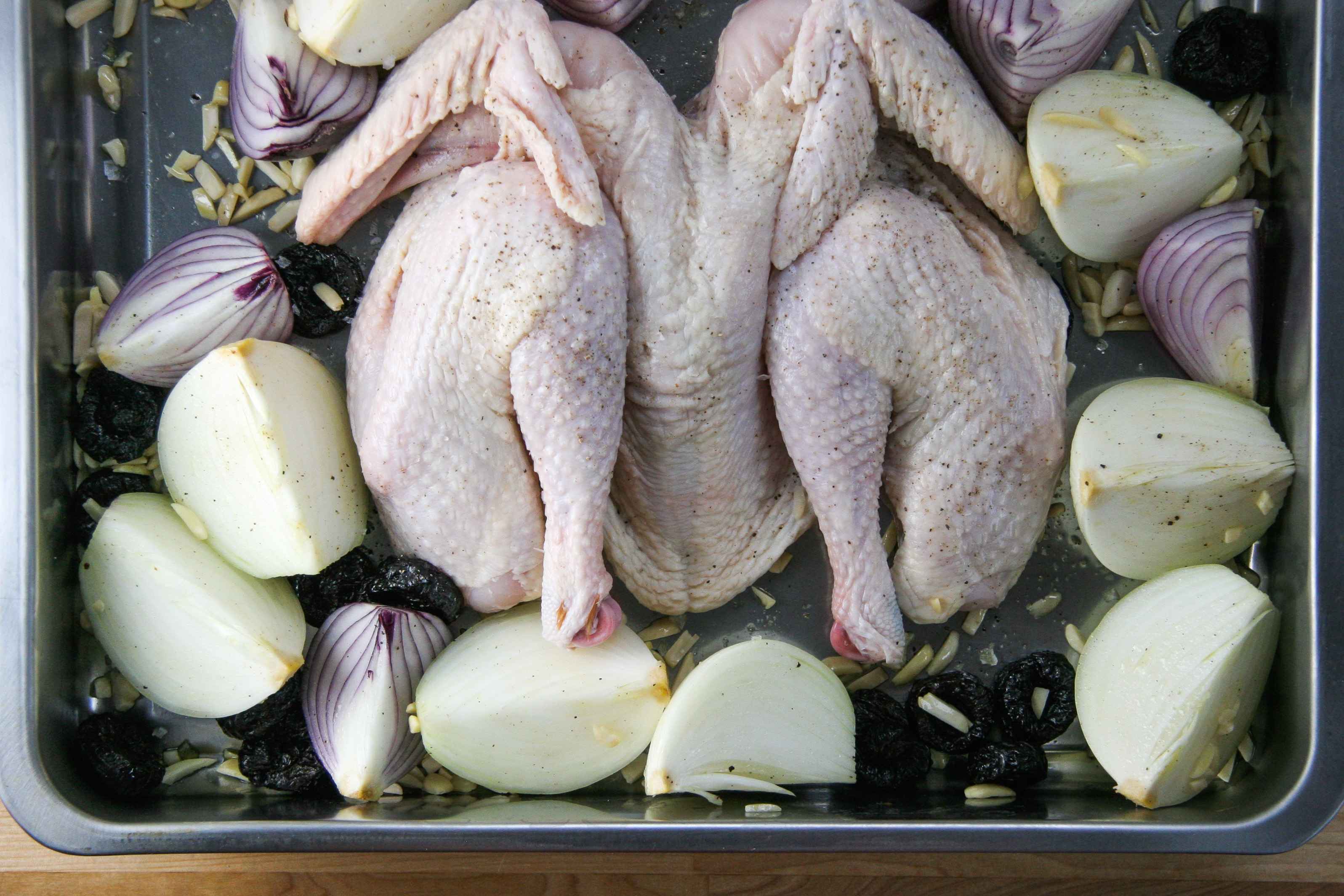 Prune & Almond Roast Chicken with Onions over Basmati Rice | I Will Not Eat Oysters