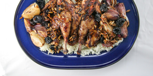Prune & Almond Roast Chicken with Onions over Basmati Rice | I Will Not Eat Oysters