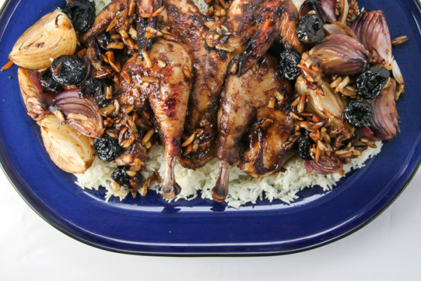 Prune & Almond Roast Chicken with Onions over Basmati Rice | I Will Not Eat Oysters