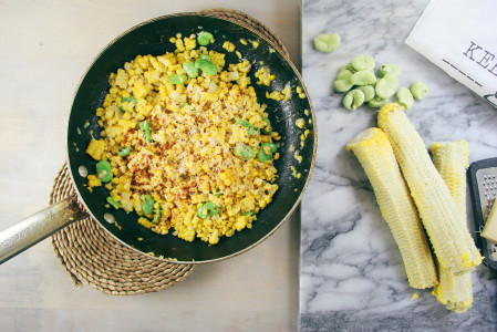 Sautéed Corn & Fava Beans with Parmesan | I Will Not Eat Oysters