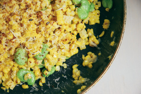 Sautéed Corn & Fava Beans with Parmesan | I Will Not Eat Oysters