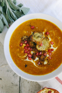 Roasted Butternut Squash Soup with Za'atar Pita Croutons | I Will Not Eat Oysters