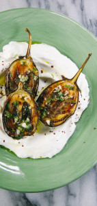 Lemon Garlic Roasted Eggplants over Labane | Mezes | I Will Not Eat Oysters