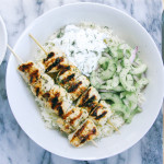 Grilled Chicken Kebab Bowls with Cucumber salad and Tzatziki | I Will Not Eat Oysters