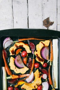 Fall Vegetable Roast with Fennel Squash Seeds & Sour Cream Sauce |I Will Not Eat Oysters