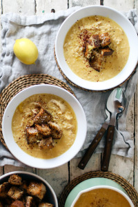 Lemony Chicken & Rice Soup with Sumac Croutons | I Will Not Eat Oysters