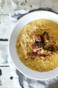 Lemony Chicken & Rice Soup with Sumac Croutons | I Will Not Eat Oysters