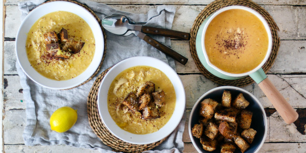 Lemony Chicken & Rice Soup with Sumac Croutons | I Will Not Eat Oysters