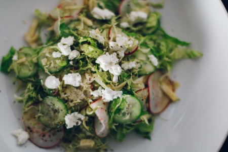 Mustard Salmon Chop Chop Salad with Goat Cheese & Almonds | I Will Not Eat Oysters