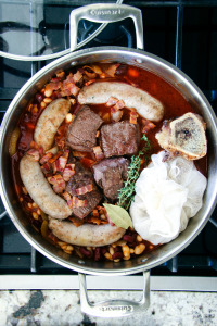 Cholent Cassoulet with Sausages, Beef, Beans, & Farro | I Will Not Eat Oysters