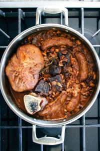 Cholent Cassoulet with Sausages, Beef, Beans, & Farro | I Will Not Eat Oysters