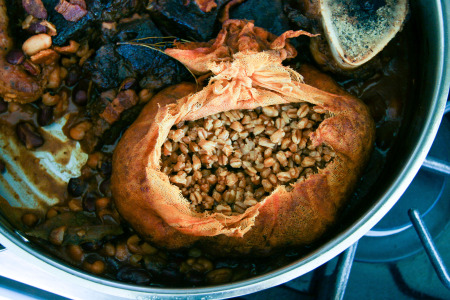 Cholent Cassoulet with Sausages, Beef, Beans, & Farro | I Will Not Eat Oysters