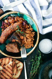 Cholent Cassoulet with Sausages, Beef, Beans, & Farro | I Will Not Eat Oysters