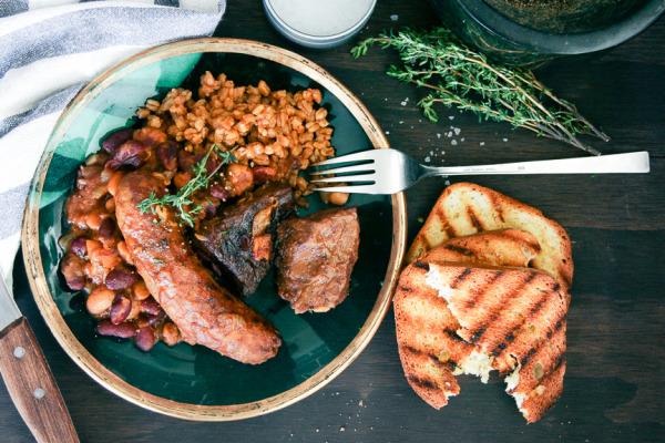 Cholent Cassoulet with Sausages, Beef, Beans, & Farro | I Will Not Eat Oysters