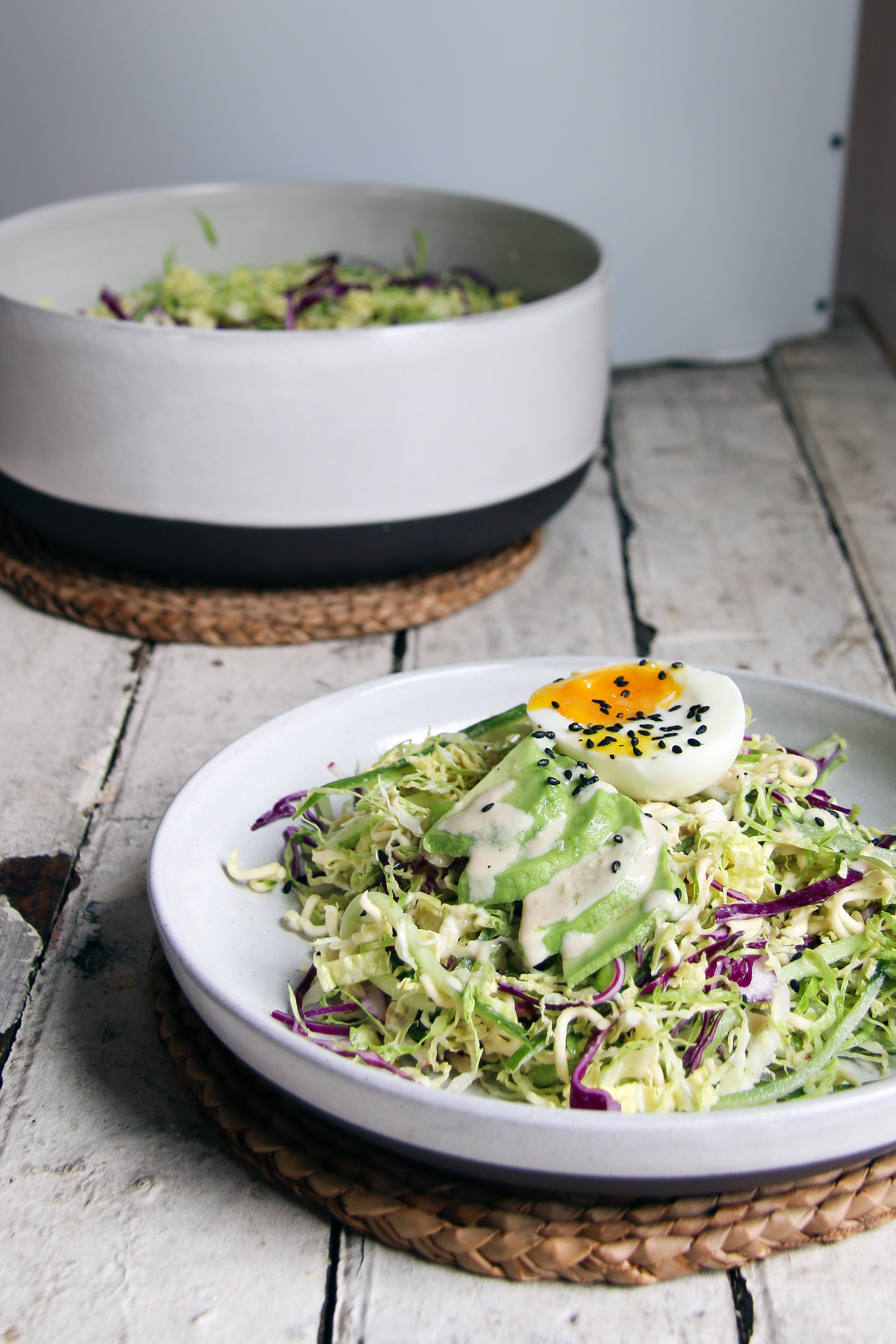 The Crunchiest Ramen Salad with tahini dressing and soft boiled egg | I Will Not Eat Oysters