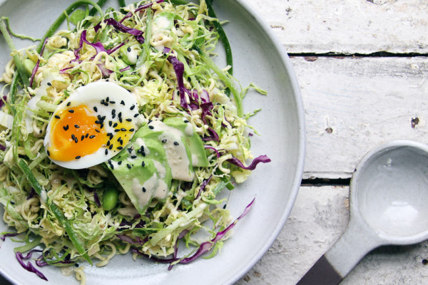 The Crunchiest Ramen Salad with tahini dressing and soft boiled egg | I Will Not Eat Oysters