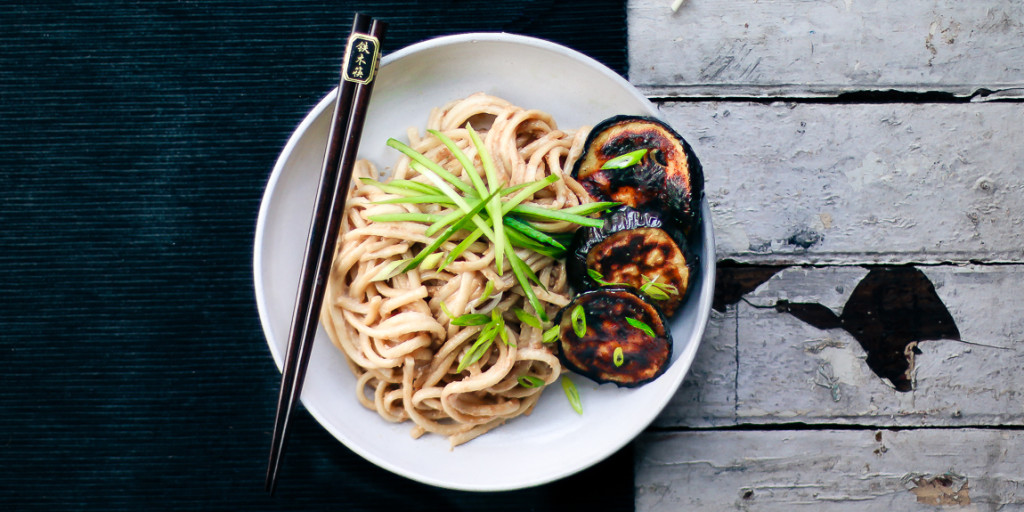 Tahini Udon with Charred Eggplant - I Will Not Eat Oysters