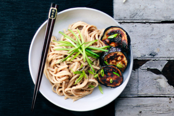 Tahini Udon Noodles with Roasted Eggplants | Japan meets Middle East | I Will Not Eat Oysters