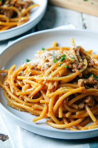 Paprika White Wine Bucatini with Italian Sausage | One Pot Pasta | I Will Not Eat Oysters