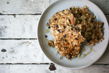 Pecan Banana Matzo Pancakes with Chocolate Chips | Got leftover matzo? | I Will Not Eat Oysters