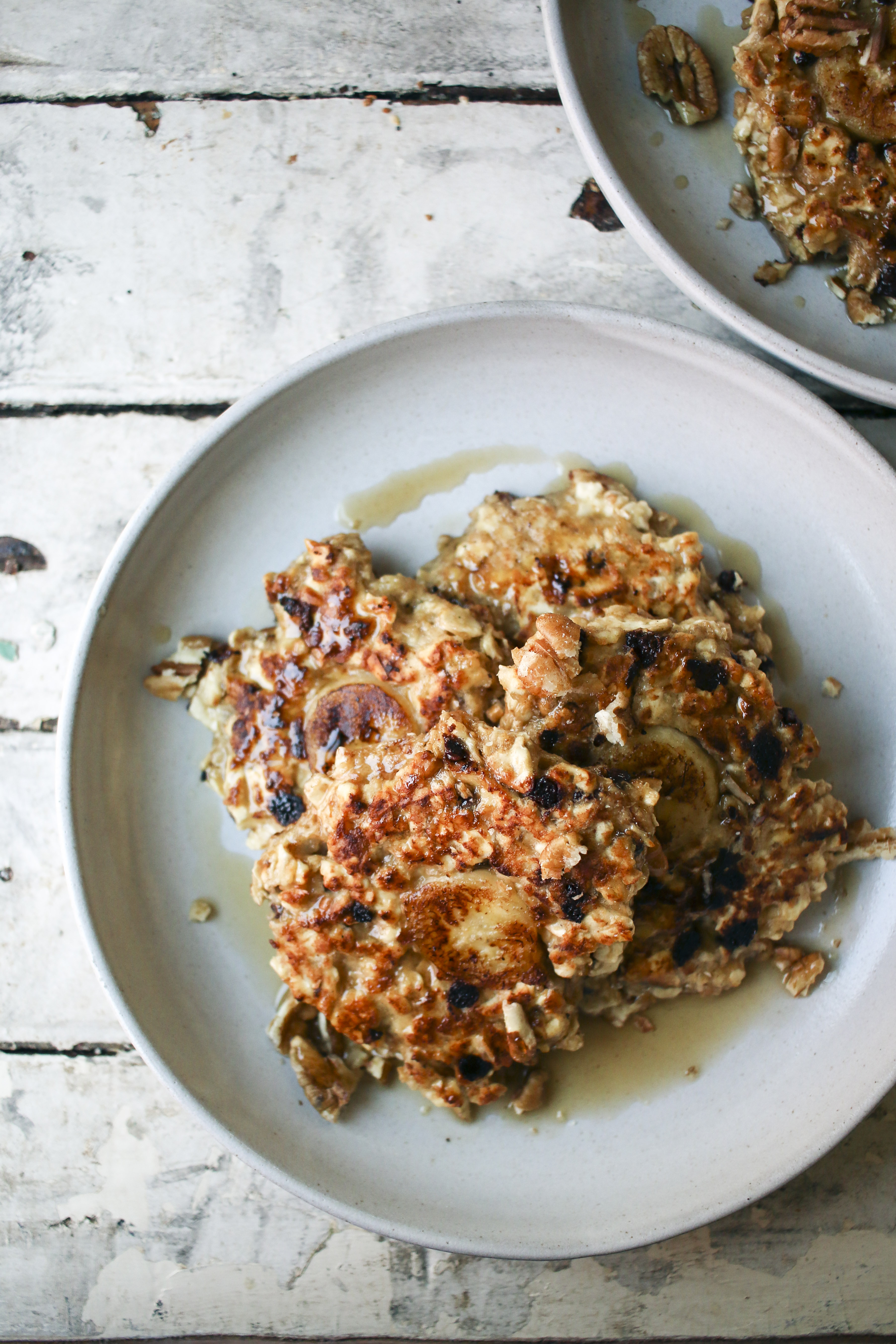 Pecan Banana Matzo Pancakes with Chocolate Chips | Got leftover matzo? | I Will Not Eat Oysters