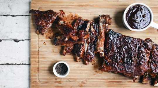 Pomegranate Molasses BBQ Ribs with Smoked Sea Salt | I Will Not Eat Oysters