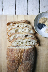 Everything Bagel Spice on toasted ciabatta with labne | I Will Not Eat Oysters