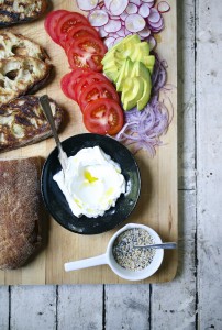Everything Bagel Spice on toasted ciabatta with labne | I Will Not Eat Oysters