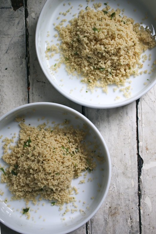 Roasted Fall Vegetable Couscous with Coconut Miso Broth topped with crushed hazelnuts and pistachios | I Will Not Eat Oysters