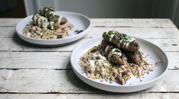 Kofta Kebabs & Freekeh Salad with Tahini Dressing and Dried Cherries| Modern Israeli Cooking| I Will Not Eat Oysters