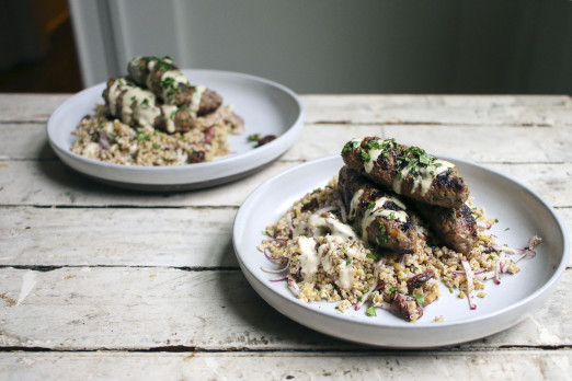 Kofta Kebabs & Freekeh Salad with Tahini Dressing and Dried Cherries| Modern Israeli Cooking| I Will Not Eat Oysters