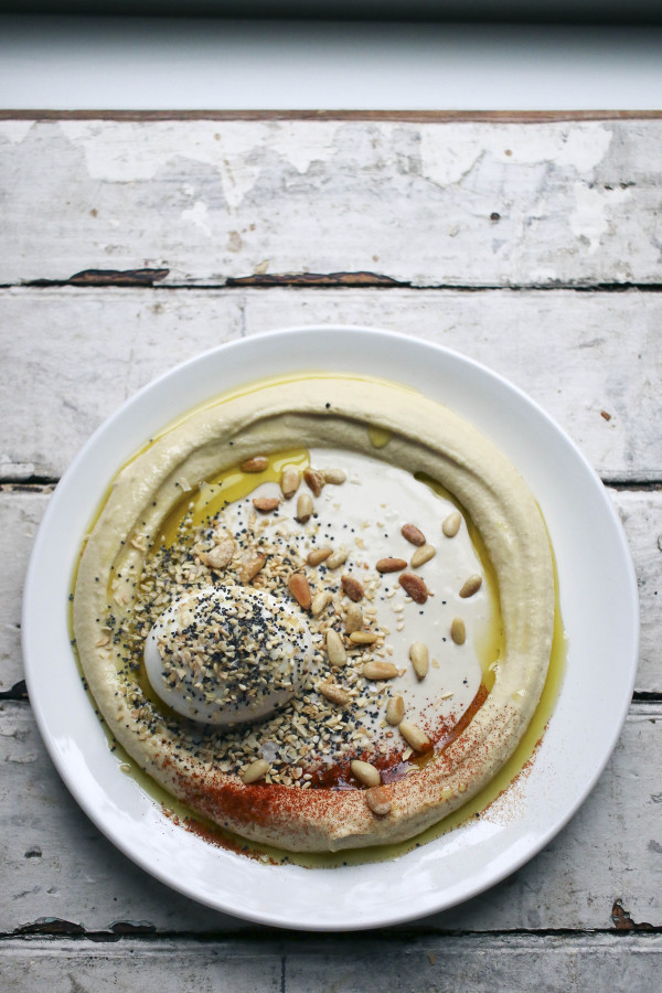 Hummus & Tahina with Soft Boiled Egg & Everything Bagel Spice I Will