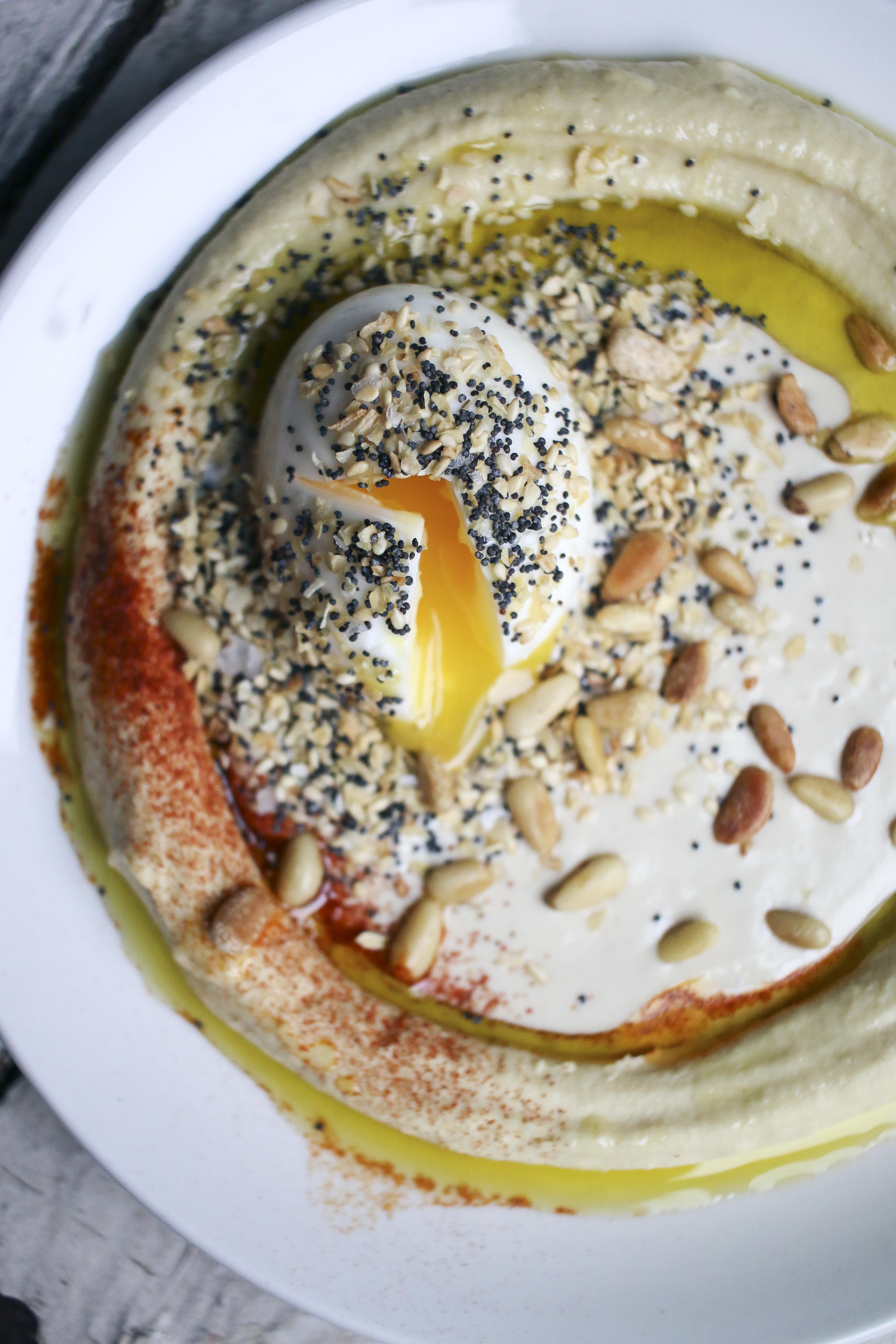 Hummus &amp; Tahina with Soft Boiled Egg &amp; Everything Bagel Spice - I Will ...