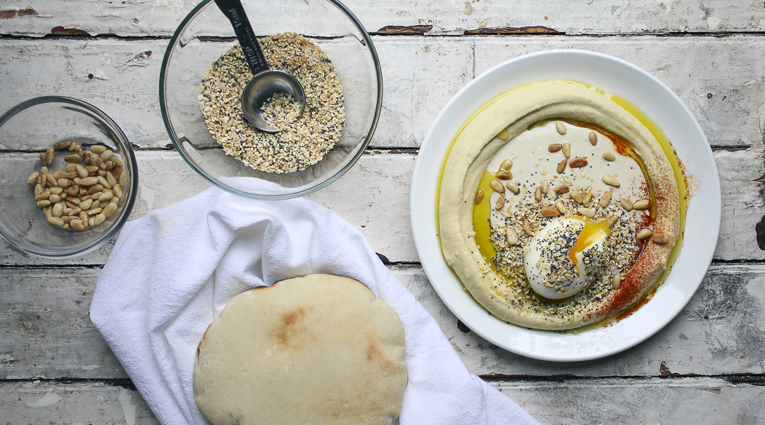 Hummus & Tahina with Soft Boiled Egg and Everything Bagel Spice | I Will Not Eat Oysters