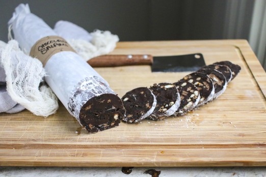 No-bake Chocolate Oreo Salami with Pretzels | Chocolate Desserts | I Will Not Eat Oysters Recipe
