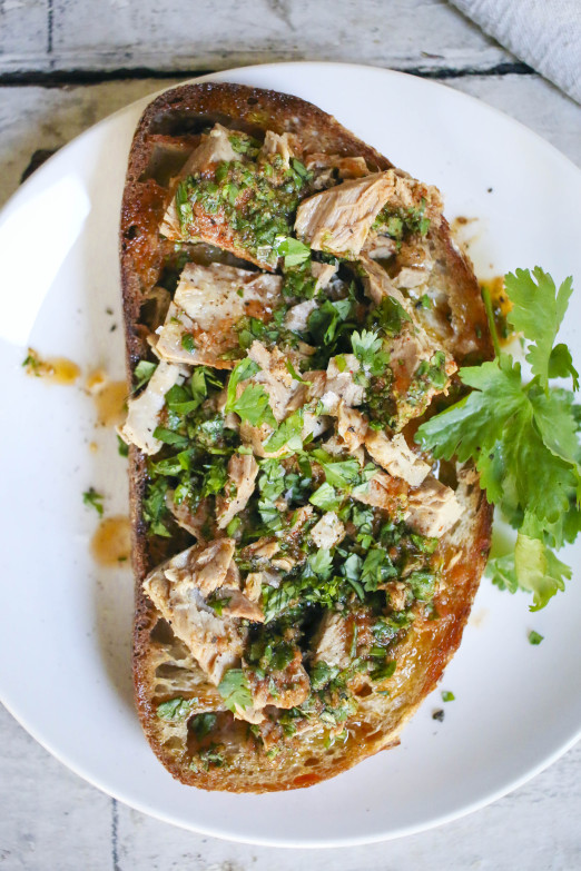 Tuna Toast with Chermoula | delicious way to elevate canned tuna | I Will Not Eat Oysters
