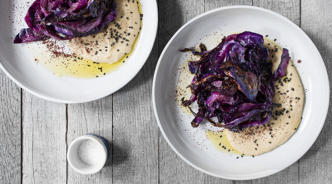 Hummus with Roasted Cabbage