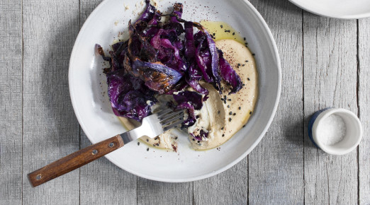 Homemade Hummus with Roasted Red Cabbage | I Will Not Eat Oysters