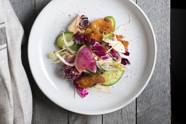 Fennel & Watermelon Radish Fattoush Salad | I Will Not Eat Oysters