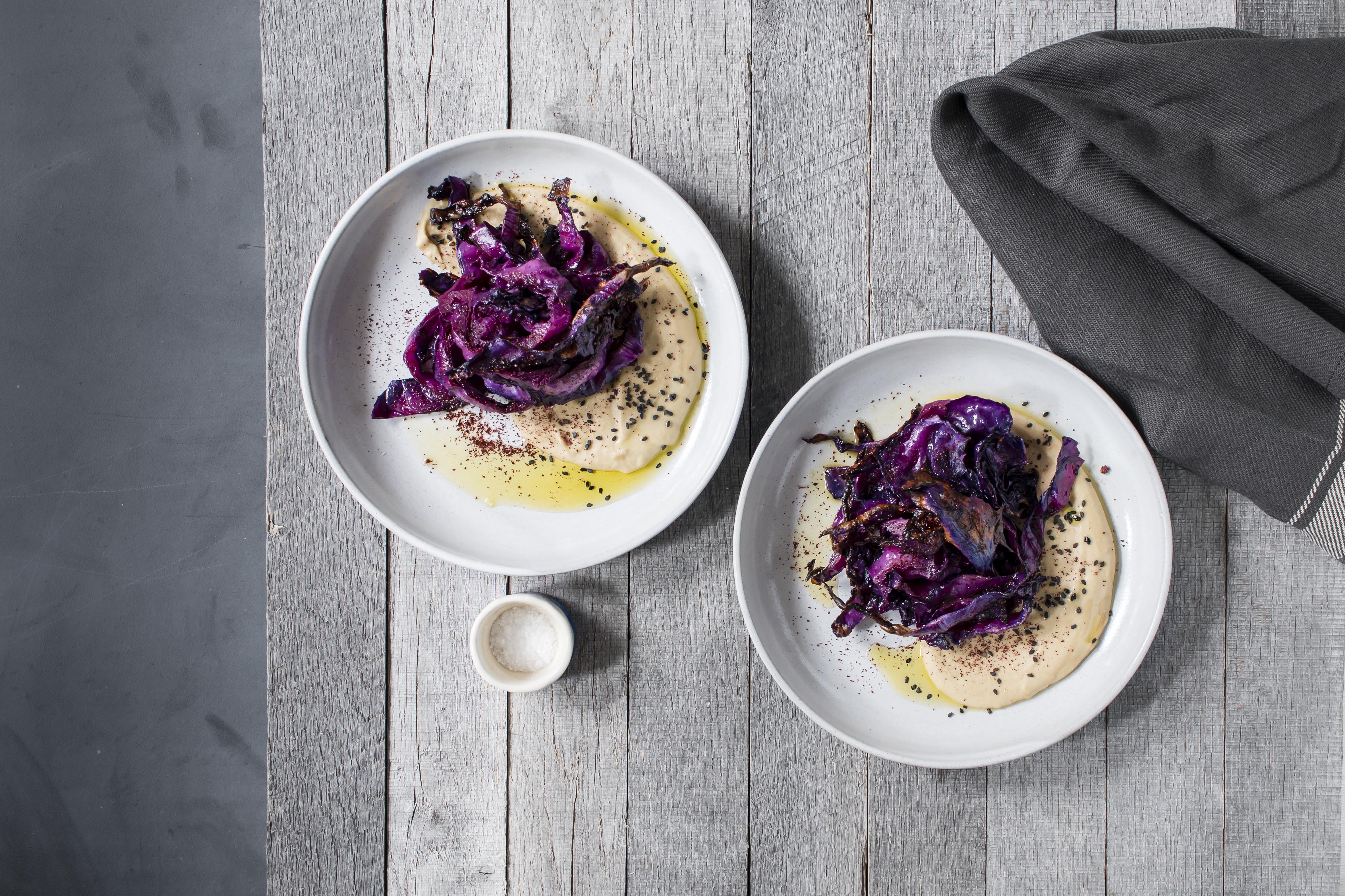 Homemade Hummus with Roasted Red Cabbage | I Will Not Eat Oysters