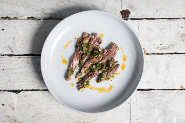 Harissa Chimichurri on Skirt Steak
