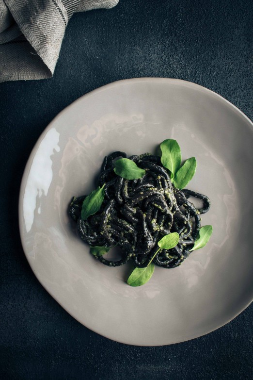 Sorrel Pesto with Homemade Squid Ink Pici | Recipe from I Will Not Eat Oysters