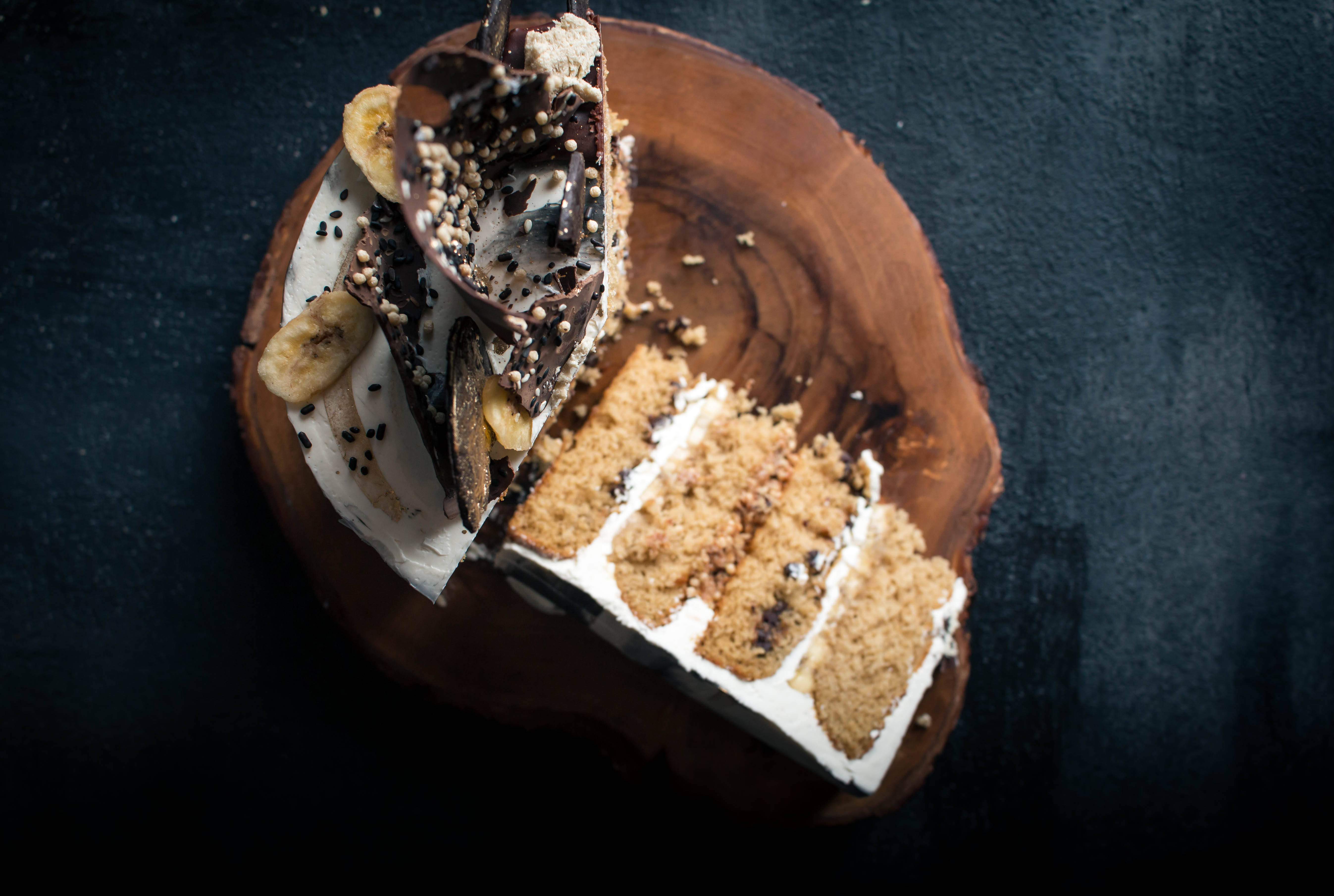 Chocolate Chip Tahini Cake with Bananas and Halva | Recipe from I Will Not Eat Oysters