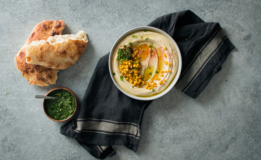 Hummus with Corn & Schug I Will Not Eat Oysters