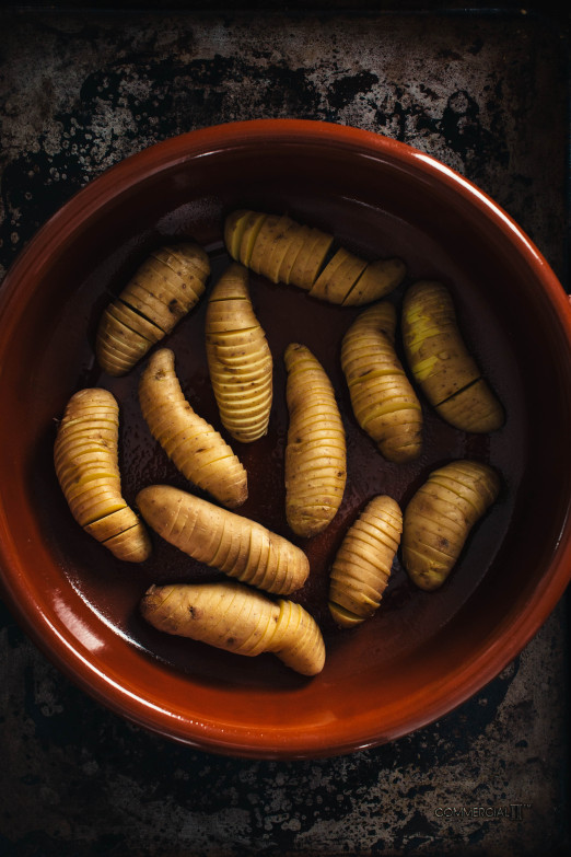 Hasselback Fingerlings & Curry Yogurt | Recipe from I Will Not Eat Oysters